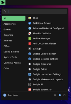 Classical Start Menu in Budgie