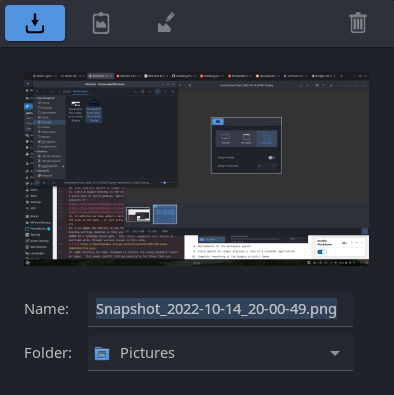 Screenshot Applet Settings